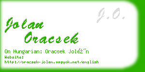 jolan oracsek business card